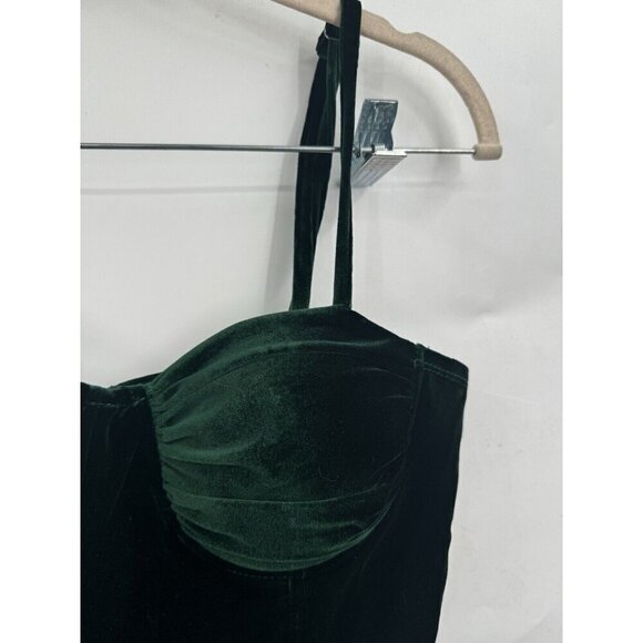 Windsor Dress Women Small Green Velvet Tinkerbell Holiday Feel Me Bustier Mini - Picture 6 of 10
